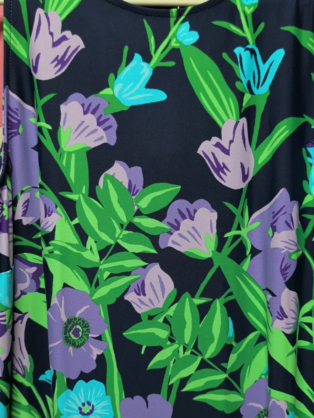 Talbots Navy Blue Floral Print Pants